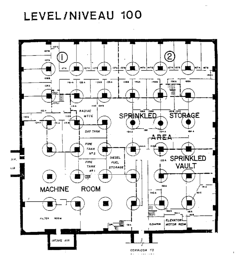 Image – Diefenbunker – floor plans of the four levels of the facility