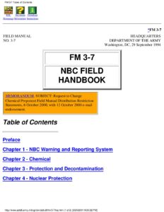 Cover of FM 3-7 Nuclear Biological Chemical Field Handbook