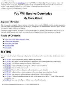 Cover of You Will Survive Doomsday – 23 Myths of Nuclear War